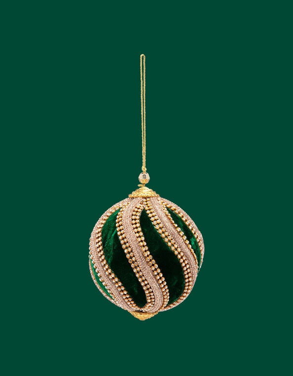 Anna + Nina Velvet Diamanté Christmas Bauble, , large