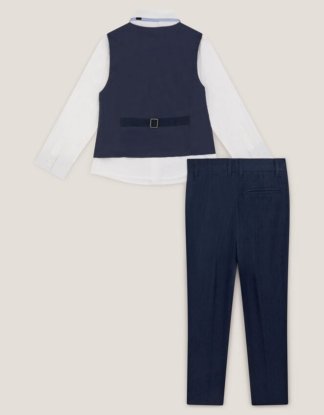 Harry Herringbone 4-Piece Suit, Blue (NAVY), large