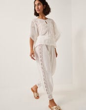 Aija Cutwork Boxy Blouse, White (WHITE), large