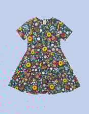 Frugi Sunshine Skater Dress, Blue (NAVY), large