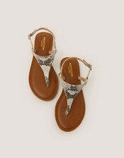 Immy Animal Print Leather Toe Post Sandals, Natural (NEUTRAL), large