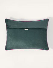 Velvet Floral Print Rectangular Cushion, , large