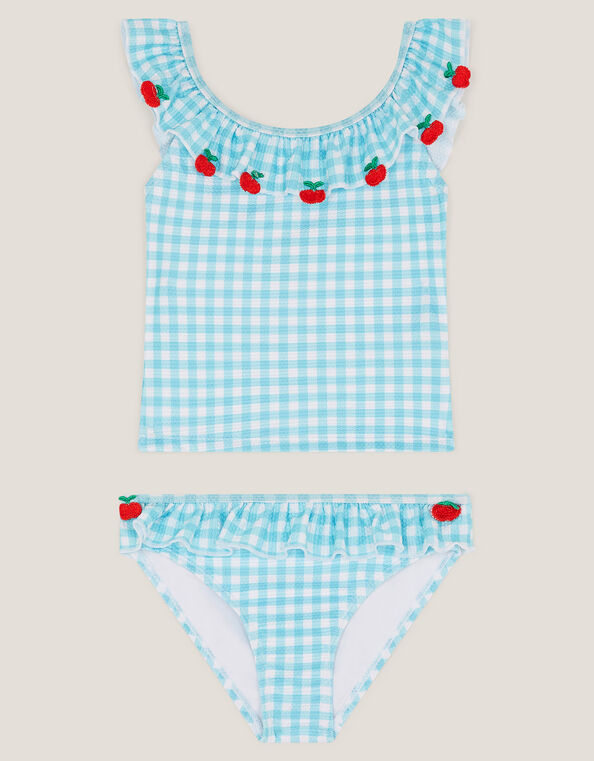 Cherry Gingham Tankini Set , Green (GREEN), large