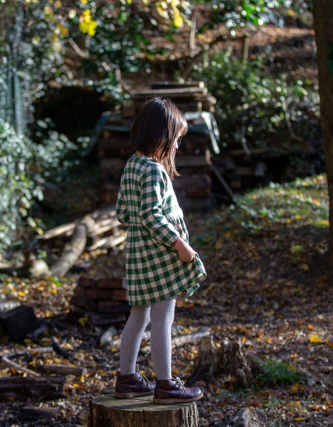 Little Green Radicals Check Pocket Dress, Green (GREEN), large