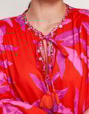 Arissa Palm Print Kaftan, Red (RED), large