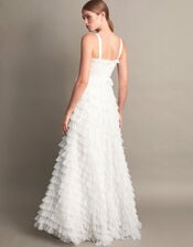 Ellen Ruffle Maxi Bridal Dress, Ivory (IVORY), large
