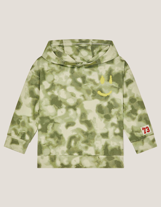 Camo Tie-Dye Hoodie, Green (KHAKI), large