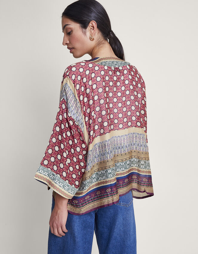 One Hundred Stars Mosaic Print Kimono, , large