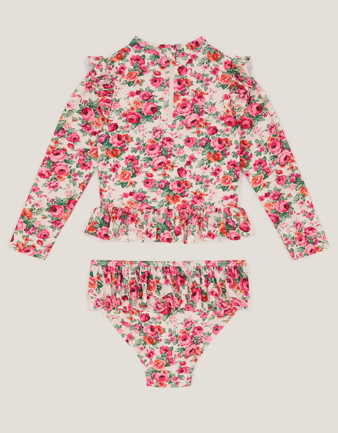 Floral UPF50+ Long Sleeve Swim Set, Pink (PINK), large