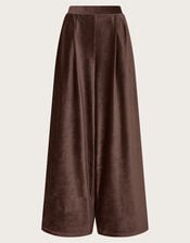 Shay Rib Wide Leg Trousers, Brown (CHOCOLATE), large