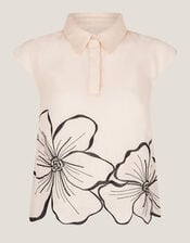 Bridget Floral Shirt , Ivory (IVORY), large