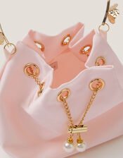 Floral Metal Handle Bag, , large