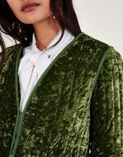 Velvet Quilted Jacket, Green (GREEN), large