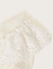 Baby Heart Lace Socks, Ivory (IVORY), large