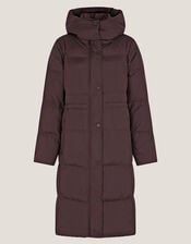 Molly Long Puffer Coat, Brown (CHOCOLATE), large