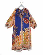One Hundred Stars Rio Floral Linen Tunic Dress, Blue (BLUE), large