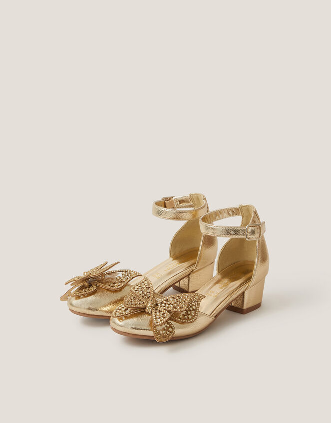Butterfly Metallic Heels, Gold (GOLD), large