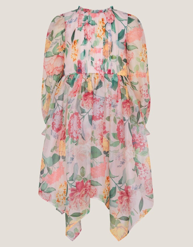 Agnes Long Sleeve Floral Chiffon Dress , Multi (MULTI), large