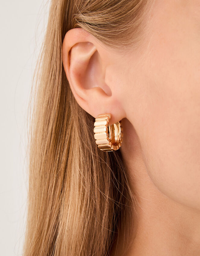 Baguette Cut Hoop Earrings, , large