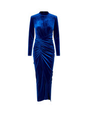Crās Velvet Dress, Blue (BLUE), large