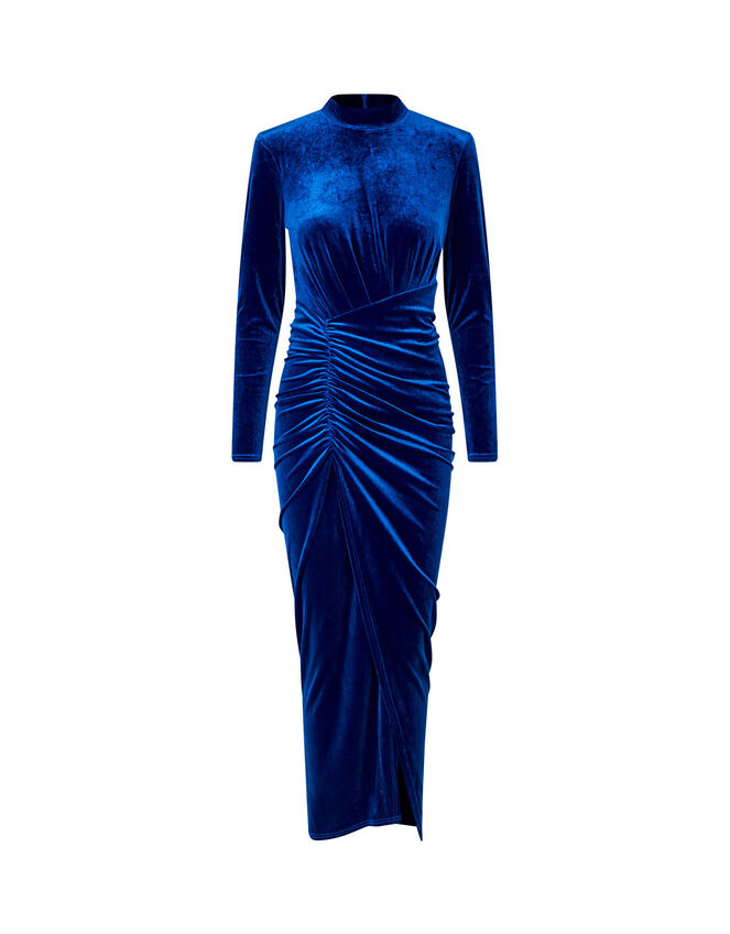Crās Velvet Dress, Blue (BLUE), large