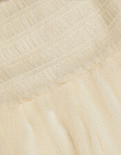 Natalie Puff Sleeve Shimmer Tulle Dress, Gold (GOLD), large