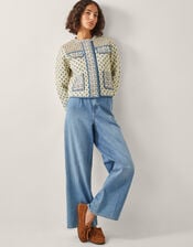 Judy Geometric Print Quilted Jacket, Ivory (IVORY), large