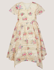 Tayla Floral Print Broderie Dress, Multi (MULTI), large