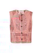Antik Batik Tajara Paisley Quilted Waistcoat, Orange (CORAL), large