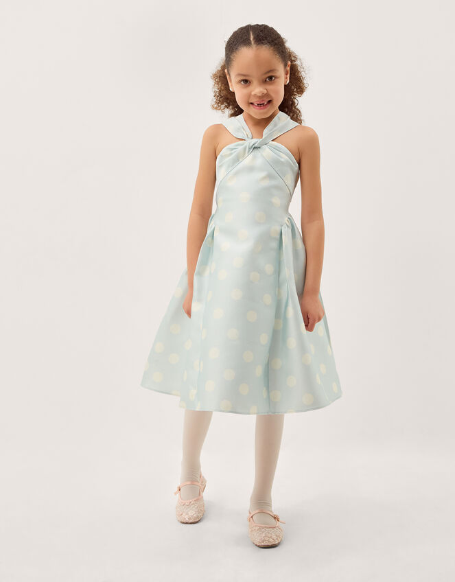 Marney Polka Dot Party Dress, Blue (PALE BLUE), large