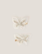 2-Pack Embroidered Butterfly Hair Clips, , large