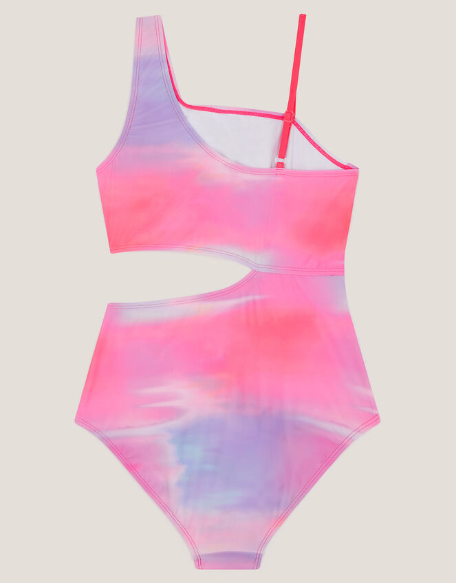 Ombré Asymmetrical Cut Out Swimsuit, Pink (PINK), large