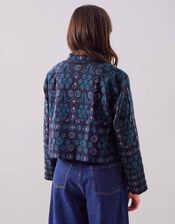 East Sophia Floral Embroidered Jacket, Blue (NAVY), large