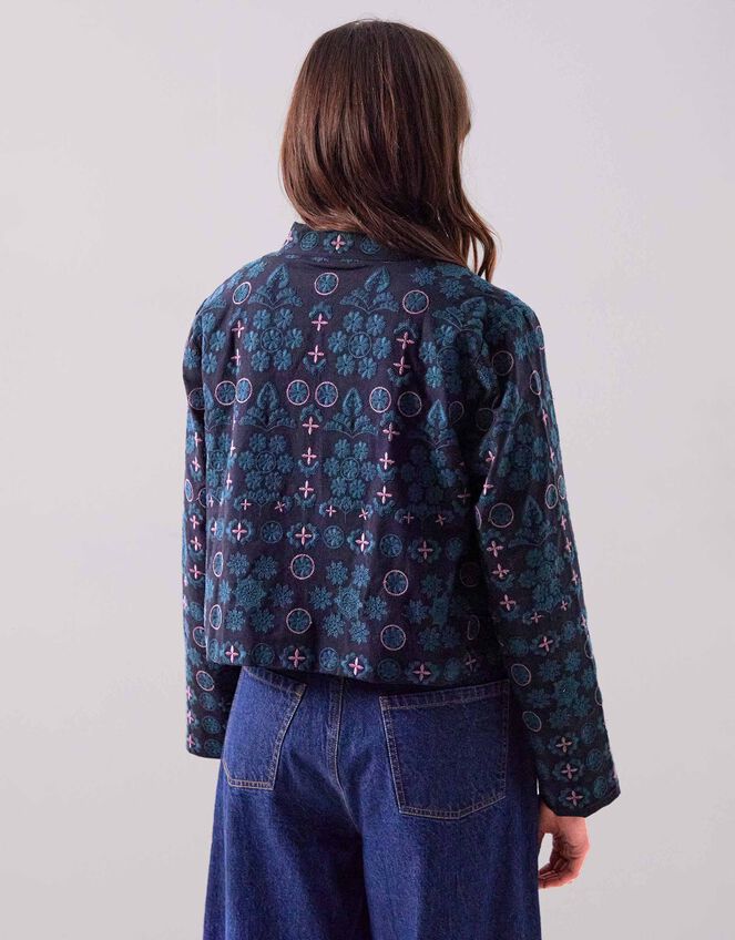East Sophia Floral Embroidered Jacket, Blue (NAVY), large