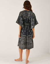 Bodhi Print Mini Kaftan, Black (BLACK), large