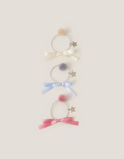 3-Pack Pom Bow Hair Bands, , large