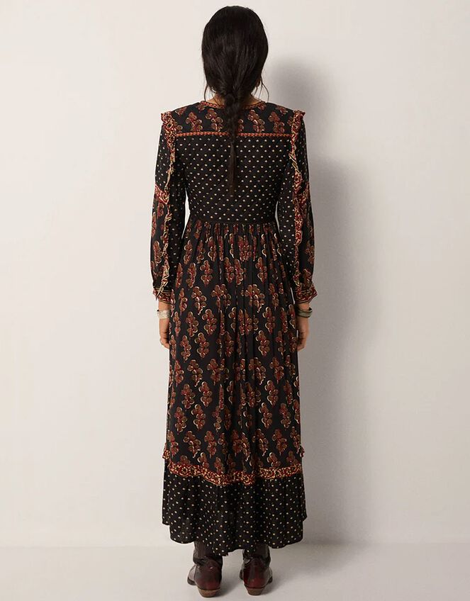 Maison Hotel Lily Mix Print Midi Dress, Black (BLACK), large