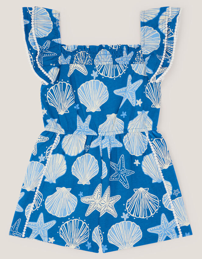 Shell Print Playsuit, Blue (BLUE), large