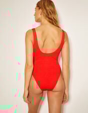 Kylee Textured Square Neck Swimsuit, Pink (PINK), large