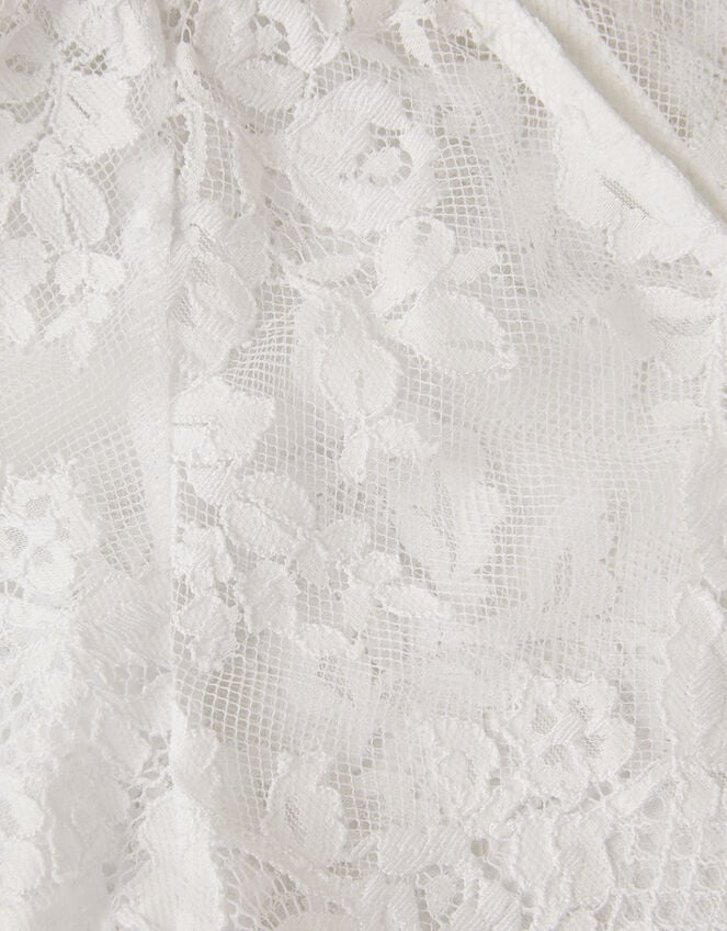 Lola Lace Short Sleeve Cover Up, White (WHITE), large