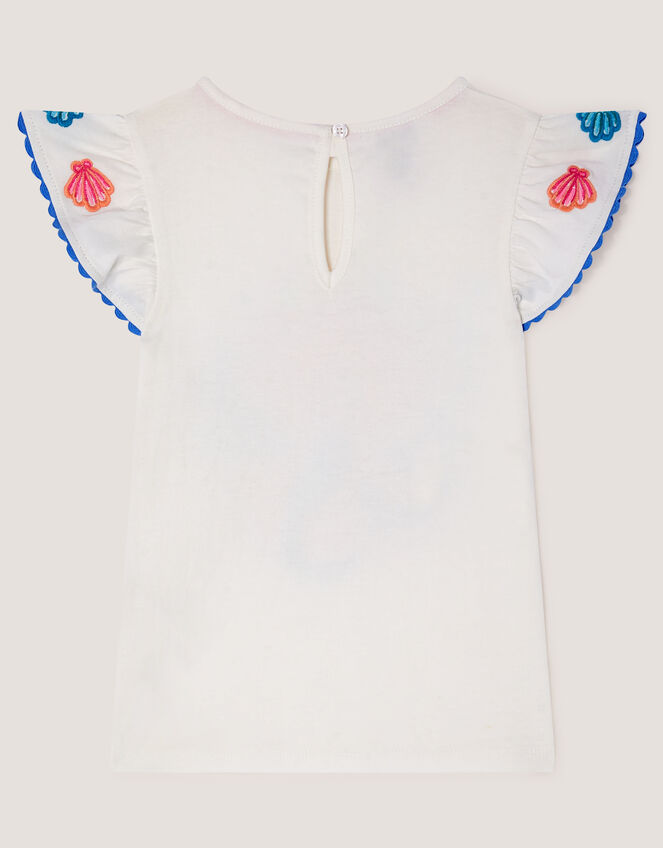 Mermaid Beaded T-Shirt, Ivory (IVORY), large