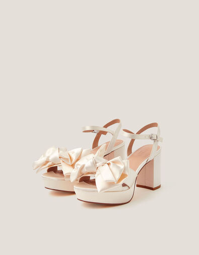 Alana Satin Platform Heels, Ivory (IVORY), large