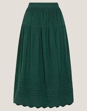 Mina Corduroy Midi Skirt, Green (DARK GREEN), large