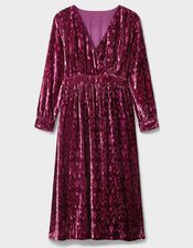 East Jude Print Velvet Midi Dress, Red (BERRY), large