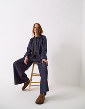 East Jayla Wide Leg Denim Trousers, Blue (NAVY), large