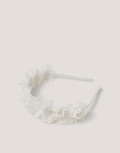 Corsage Floral Pearl Headband, Ivory (IVORY), large
