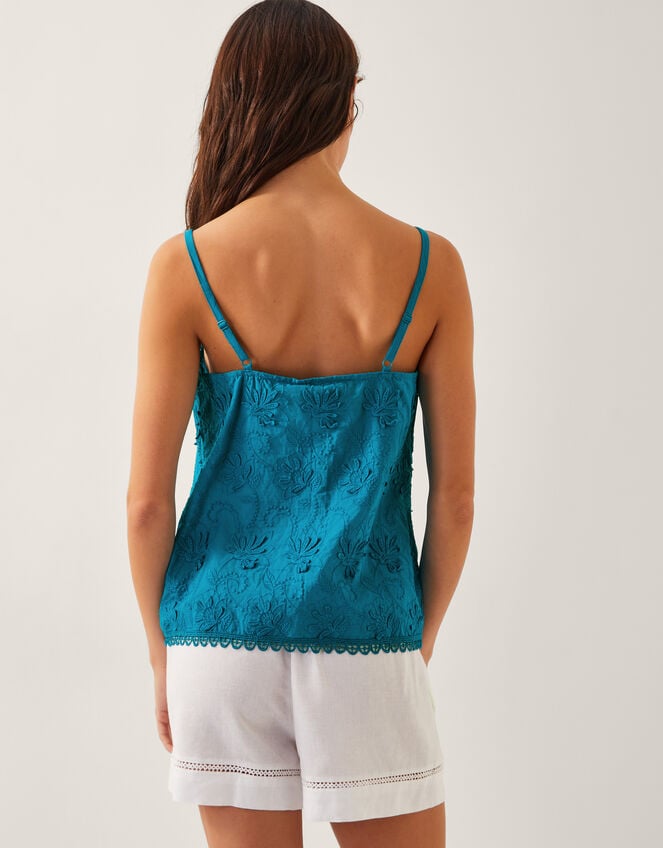 Rosie Embroidered Cami Top, Blue (TURQUOISE), large