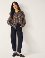 Darla Shimmer Print Blouse, Black (BLACK), large