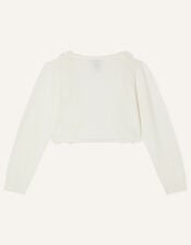 3D Floral Trim Cardigan, Ivory (IVORY), large