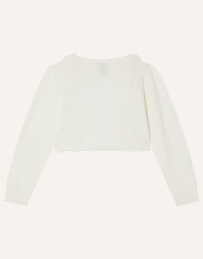 3D Floral Trim Cardigan, Ivory (IVORY), large